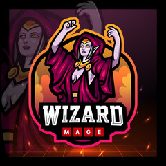 Fototapeta na wymiar Wizard mage mascot. esport logo design