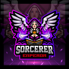 Sorcerer mascot. esport logo design