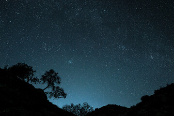 Fototapeta na wymiar Estrella fotografia nocturna via lactea night photography stars