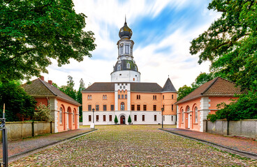 Entrance to the Schloss Jever in Jever, Lower Saxony, Germany