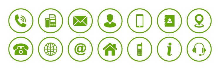 contact icons set. contact information icon, Vector illustration. - obrazy, fototapety, plakaty