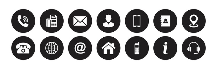 contact icons set. contact information icon, Vector illustration.