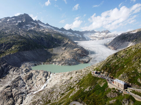 Wallis, Schweiz: Der Rhonegletscher am Furkapass