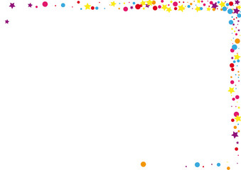 Yellow Celebration Dot Background. Design Star Decoration. Blue Circle Festival Illustration. Element Confetti Decoration.