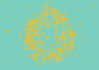 Bright Citrus Background Green Vector. Print Set. Yellow Citrus Splash. Piece Bright Decoration.