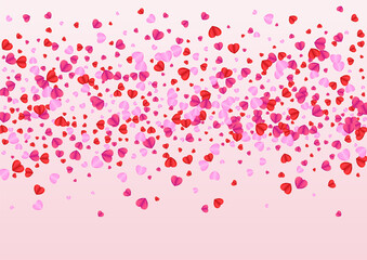 Fototapeta na wymiar Pinkish Confetti Background Pink Vector. Blank Backdrop Heart. Red Bright Texture. Violet Confetti Greeting Illustration. Purple Volume Pattern.