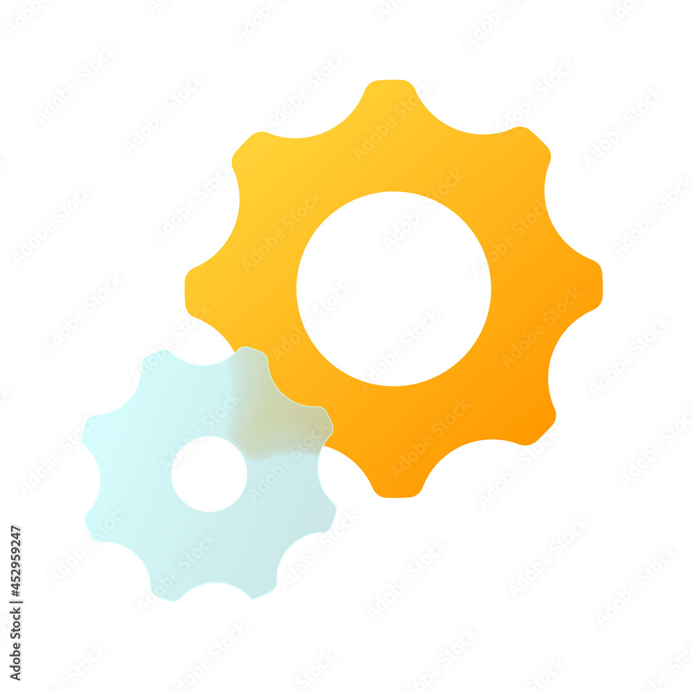 Aufkleber Vector modern trend icon in the style of glassmorphism with gradient, blur and transparency. settings symbol and icon