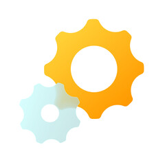 Vector modern trend icon in the style of glassmorphism with gradient, blur and transparency. settings symbol and icon