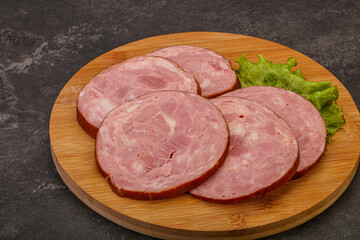 Slices of pork meat ham