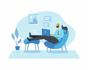 Working from home illustration concept vector