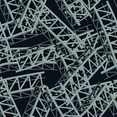 seamless structure in the form of an abstract pattern from a pile of metal structures for prints on fabrics, wallpapers, banners, as well as for interior design in an industrial style