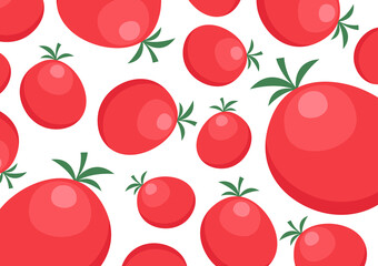 Tomato pattern wallpaper. Tomato vector. Tomato on white background.