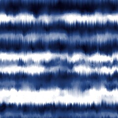Naklejka premium Seamless indigo shibori ombre tie dye pattern for surface print. High quality illustration. Realistic digitally rendered tie dye in perfect repeat for apparel, textile or interior design.