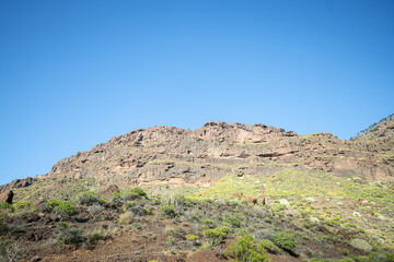 Fototapeta na wymiar Bunte Felslandschaft auf Gran Canaria Los Azulejos