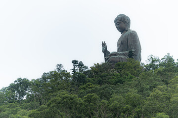 Tian Tan Buddha statue (Big Buddha) at Ngong Ping in Lantau Island. landmark and popular in Hong Kong 
