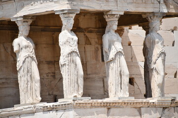 Greek Women Statues Athens Acropolis