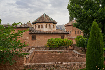 Fototapeta na wymiar Exterior view of the Sala de los Abencerrajes of the Alhambra in Granada in Spain 