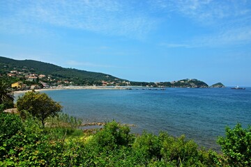 Fototapeta na wymiar Italy- view on the town Cavo on the island of Elba