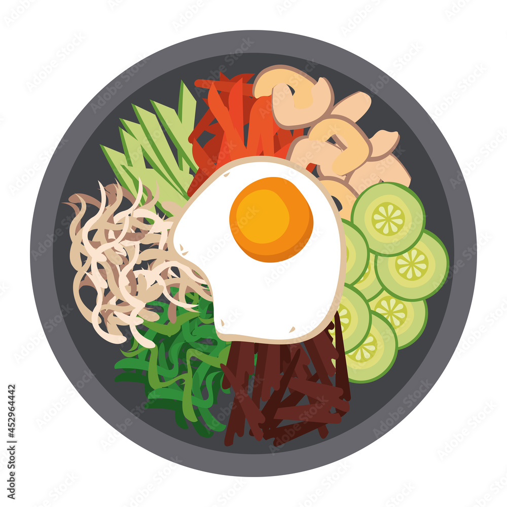 Poster bibimbap delicious korean dish