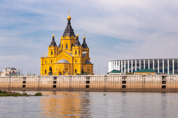 Church of Alexander Nevsky on the Spit of Nizhny Novgorod, Russia.