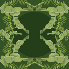 square frame tropical leafs
