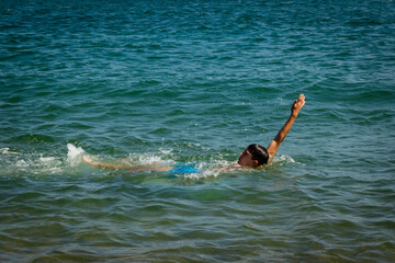 Having fun in the sea