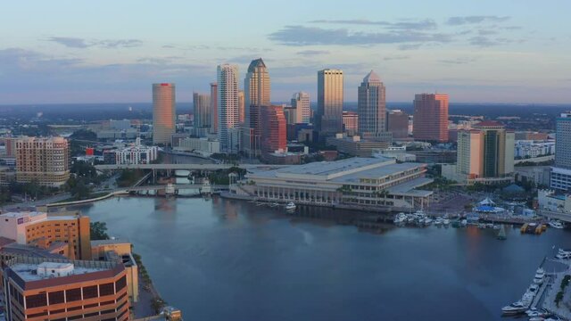 Pulling away from the waterfront of downtown Tampa