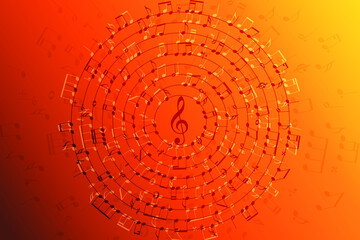 golden music background concept