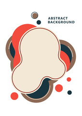 Abstract dynamic composition of overlapping rounded shapes and dots. Modern style geometric background, minimalistic design element. Vector