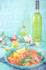 Fresh raw salmon fish fillet