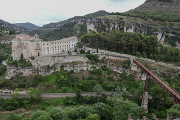 Cuenca Spain green town with houses