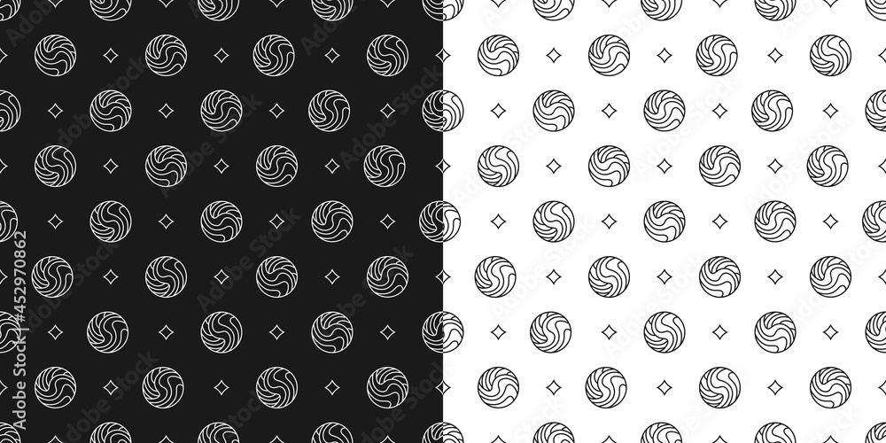 Aufkleber geometric seamless staggered pattern with striped spheres, small rhombuses. abstract pattern with th