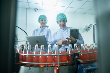 juice bottle package production line concept, manufacturing system of water industry machine...