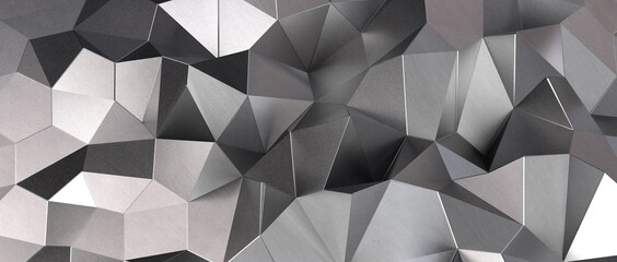 white grey abstract background of triangles low poly