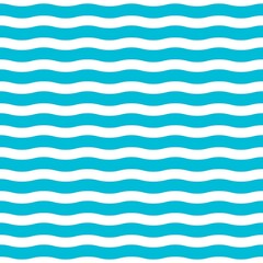 Blue and white wave pattern. Wave line pattern. Seamless wavy texture. Vector illustration.