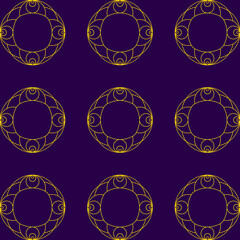 Geometric Circular Pattern Blue-Gold