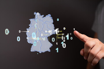 3D map of Germany. Map of Germany land border