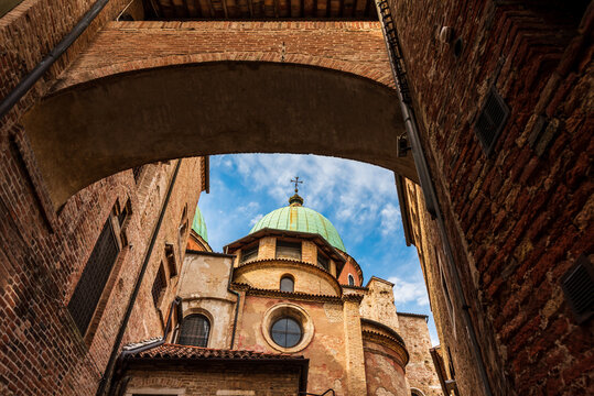 Treviso Cathedral ( Duomo di Treviso, Cathedrale di San Pietro Apostolo ) on a sunny summer day. Italy.