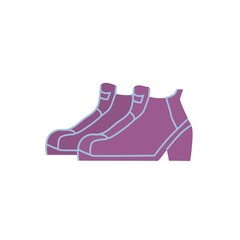 Vector cartoon flat fashionable boots.New trendy beautiful footwear isolated on empty background-clothing shoe store,shopping and fashion concept,web site banner ad design
