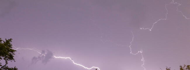 Bright Lightning During a Severe Thunderstorm