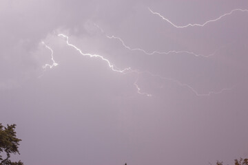 Bright Lightning During a Severe Thunderstorm