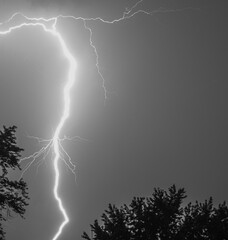 Bright Cloud-to-Ground Lightning During a Severe Thunderstorm