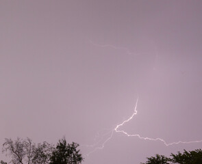 Bright Lightning During a Severe Thunderstorm