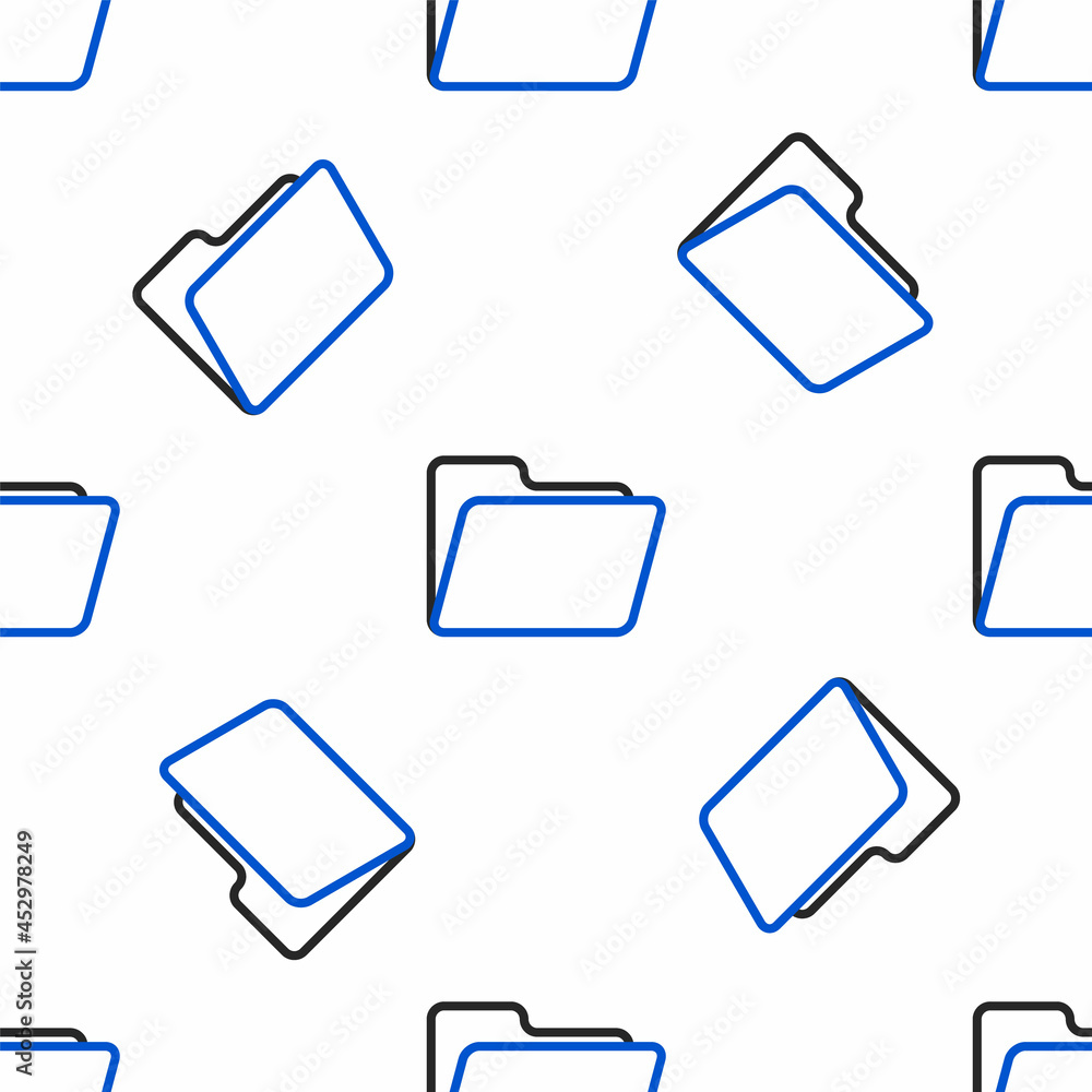 Poster line document folder icon isolated seamless pattern on white background. accounting binder symbol. b