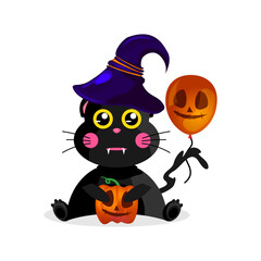 Cute cartoon black cat halloween theme costume