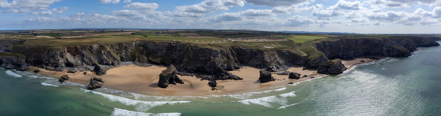 bedruthan steps in cornwall england uk near Newquay 