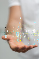 Futuristic in Industry 4.0 and business virtual diagram