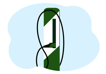 Fototapeta premium Illustration of a modern charging station for electric vehicles