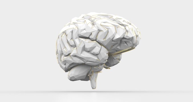 Artificial intelligence. Technology web background. Virtual concept brain 3d