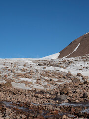 Canadian Arcitc with glaciers and sea ice and polar bears. Cold frigid region, mountains and...
